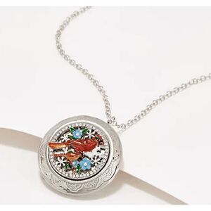 Kirks Folly Cardinal Memories Locket Necklace